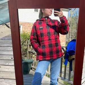Like New LL Bean Puffy Pullover Half Zip Check
